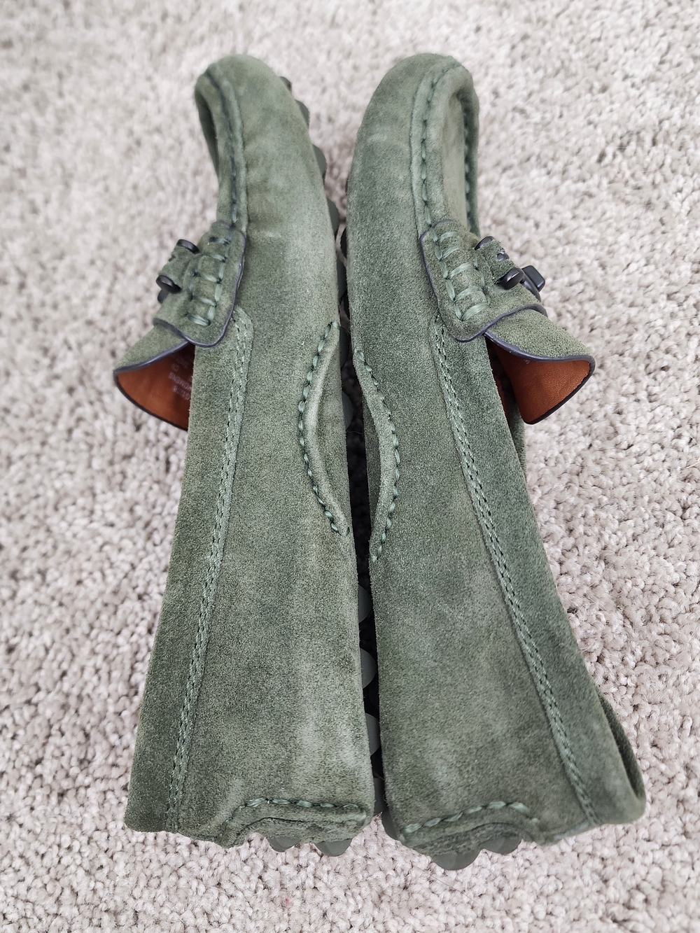 Coach Crosby Olive Green Bit Suede Driving Loafers NWOT - Picture 5 of 7